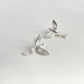 Original Designer Copper Zircon Bird Stud Earrings, Niche Style Jewelry