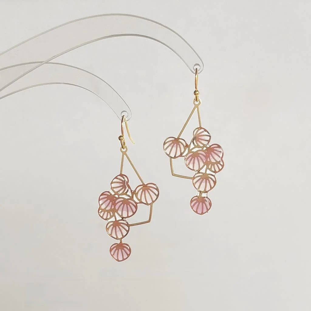 Sweet Grape Enamel Drop Earrings Eco-Friendly Copper Handmade Light Luxury Jewelry