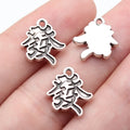 13x13mm 1.05g Antique Silver Zinc Alloy Chinese Fortune Character Charm Pendant for DIY Jewelry Making