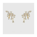 Original Design Sweet Elegant 14K Plated Copper Star Stud Earrings With Pearl And Micro Pave Zircon