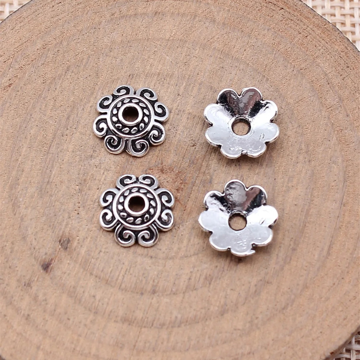 10x10mm 0.35g Multicolor Zinc Alloy Flower Bead Cap Jewelry Findings for DIY Necklace Bracelet Making