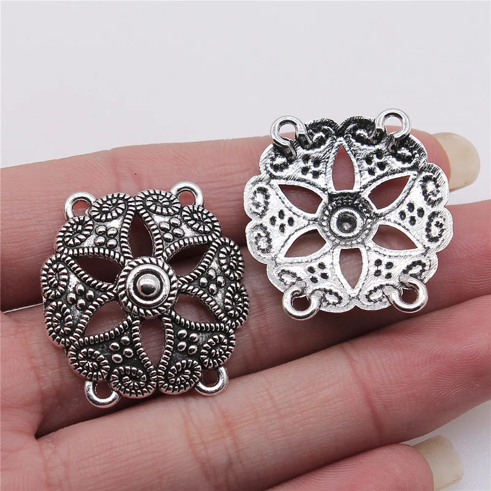 28x30mm 2.9g Multicolor Zinc Alloy Four Hole Body Chain Connector Charm for DIY Body Jewelry