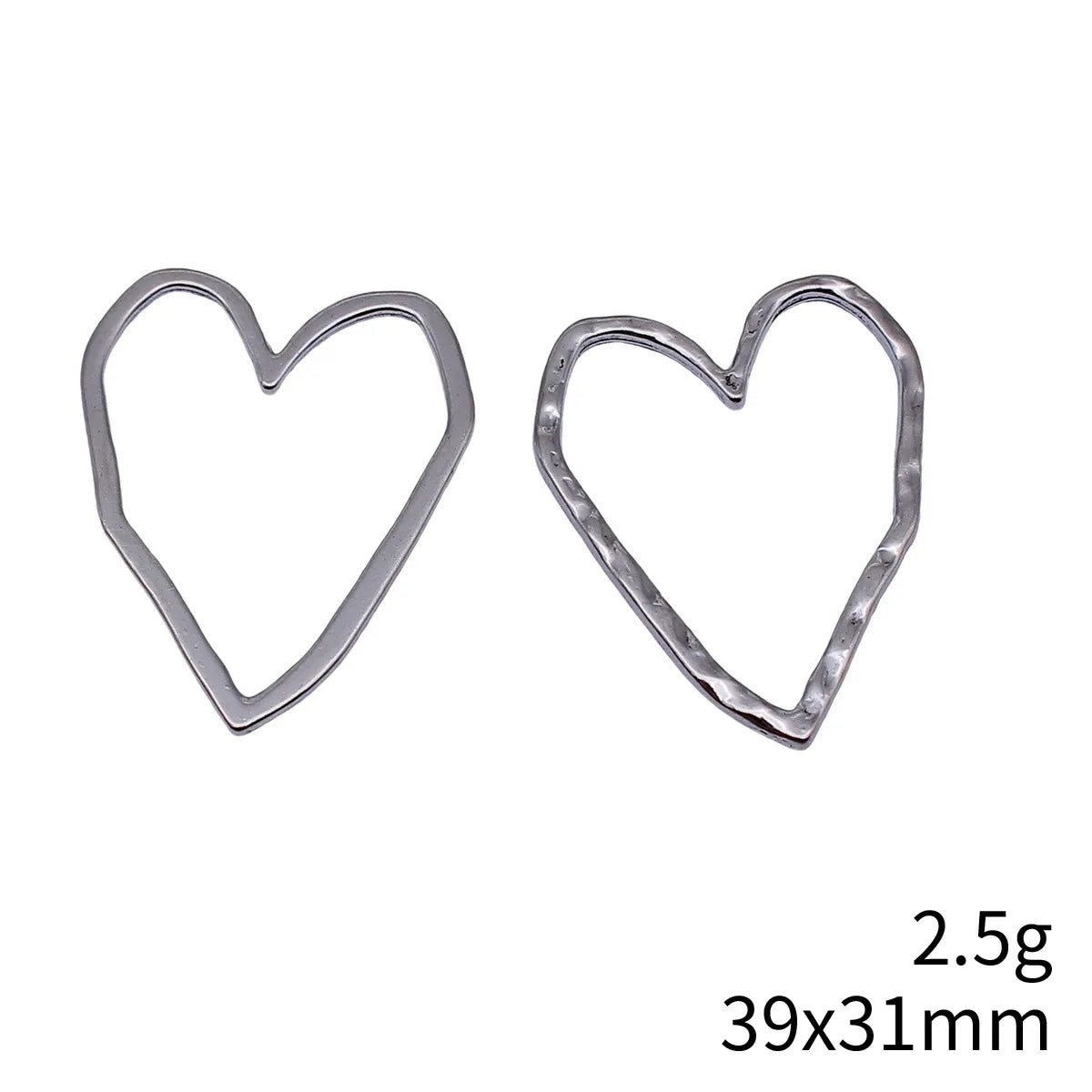 39x31mm 2.5g Multicolor Zinc Alloy Hollow Heart Charm Pendant for DIY Necklace Jewelry Making