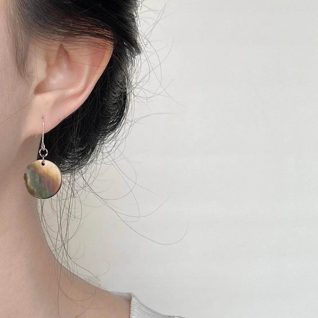 Minimalist Shell Round Geometric New Chinese Style Drop Earrings For Daily Commuter Vacation Wear
