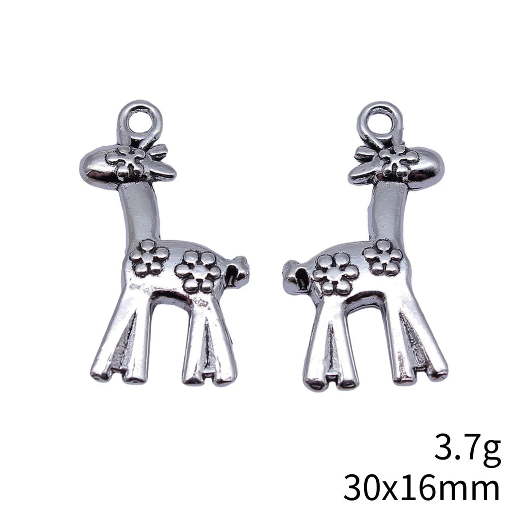 30x16mm 3.7g Multicolor Zinc Alloy Sika Deer charm pendant for animal necklaces and bracelets