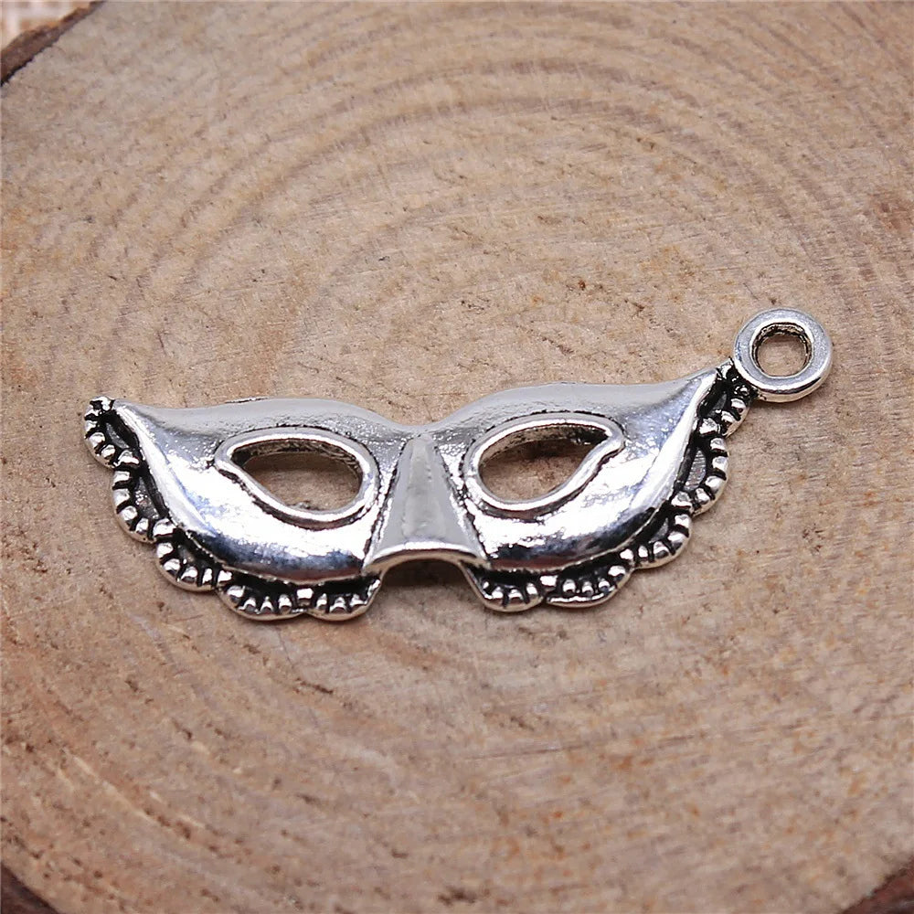 31x12mm 1.4g Multicolor Zinc Alloy Mask Charm Pendant for DIY Necklace Bracelet Jewelry Making