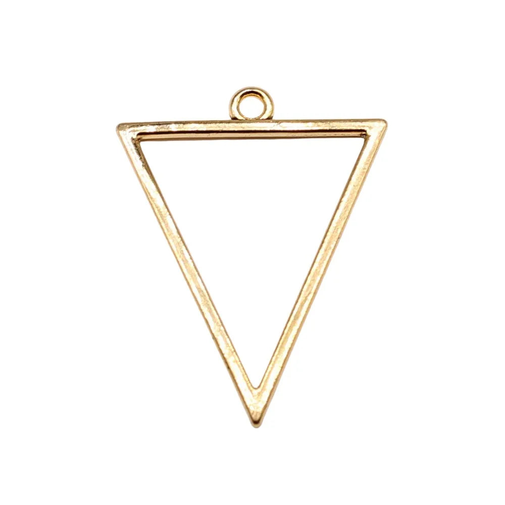 34x25mm 1.4g Antique silver zinc alloy Hollow Triangle Frame earring charms for DIY earrings making