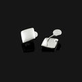 Elegant Brushed Alloy Square Diamond Shape Stud & Clip On No Piercing Minimalist Women's Earrings