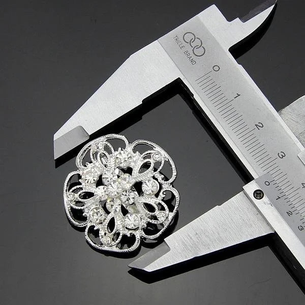Elegant Hollow Flower Rhinestone Alloy Brooch, Small Korean Style Lapel Pin Corsage For Suits Gift