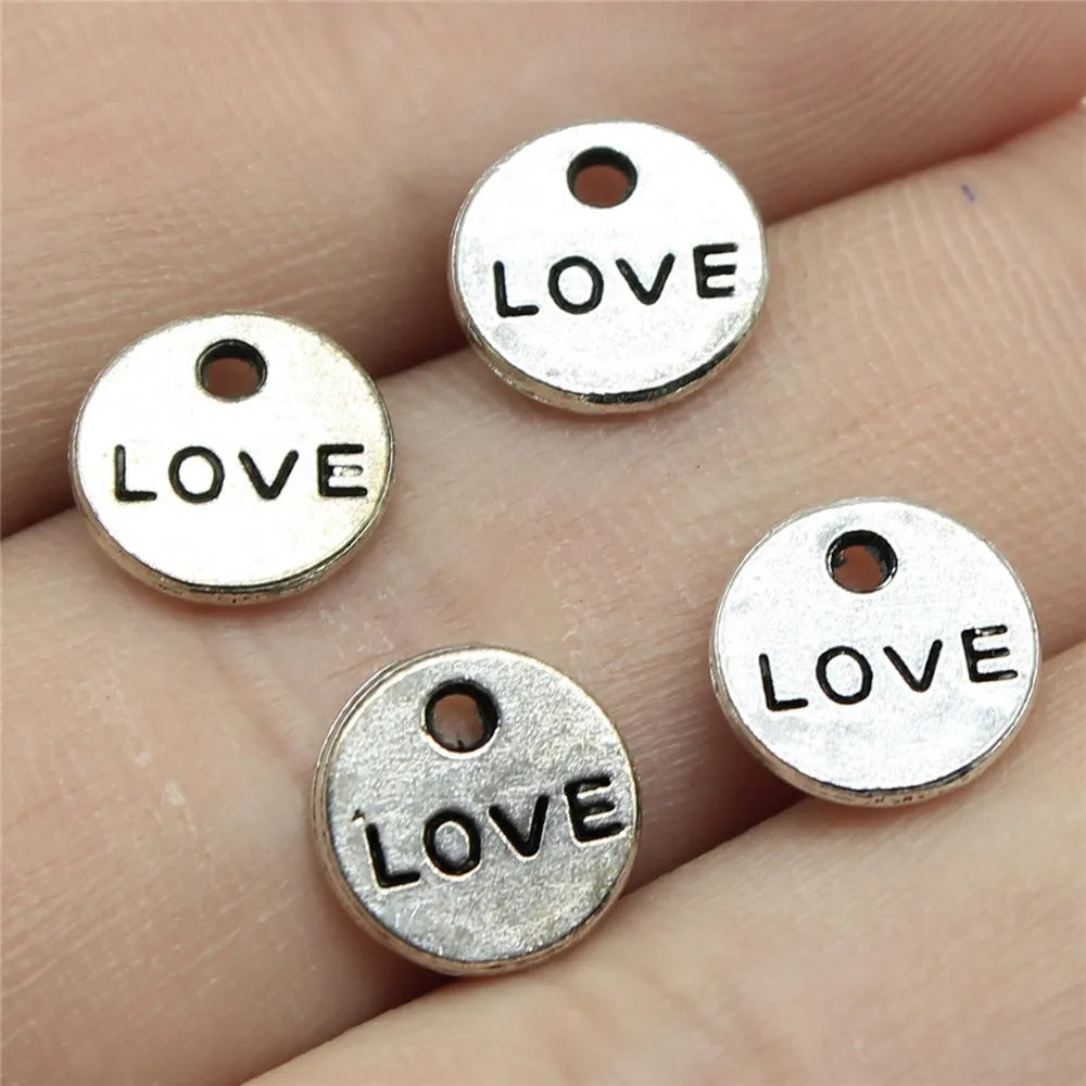 9mm 0.5g Multicolor Zinc Alloy love Letter Charm Pendant for Bracelet Necklace Making