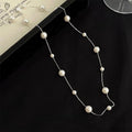Elegant Glass Pearl Ring Geometric Starry Clavicle Necklace For Women