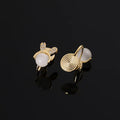 Cute Rabbit Bunny Cat Eye Stone Rhinestone Alloy Elegant Stud & Clip On No Piercing Earrings