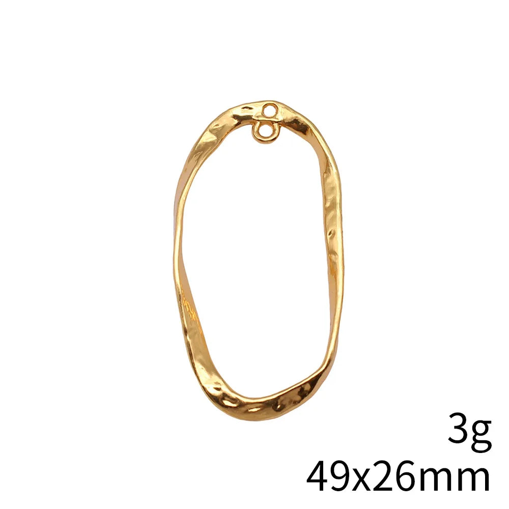 49x26mm 3g Multicolor Zinc Alloy Twisted Oval Ring Connector Charm for DIY Earring Jewelry Making