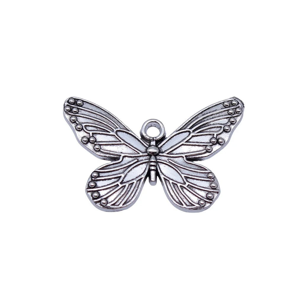 30x20mm 2.5g Antique Silver Zinc Alloy Butterfly Charm Pendant for DIY Necklace Bracelet Making