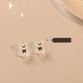 Cute Lolita Transparent Resin Bear Stud Earrings With Silver Plated Pins