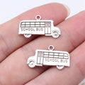 23x13mm 1.2g Antique Silver Zinc Alloy School Bus Charm Pendant for DIY Bracelet Necklace Making