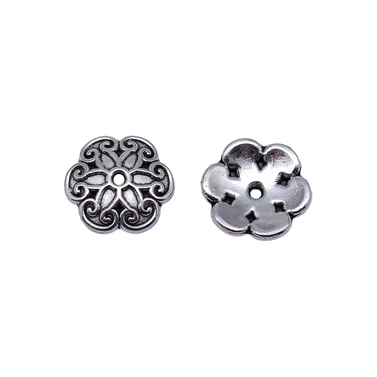 12x12x2.9mm 1.05g Antique Silver Zinc Alloy Flower Bead Cap Jewelry Findings for Garment Jewelry DIY