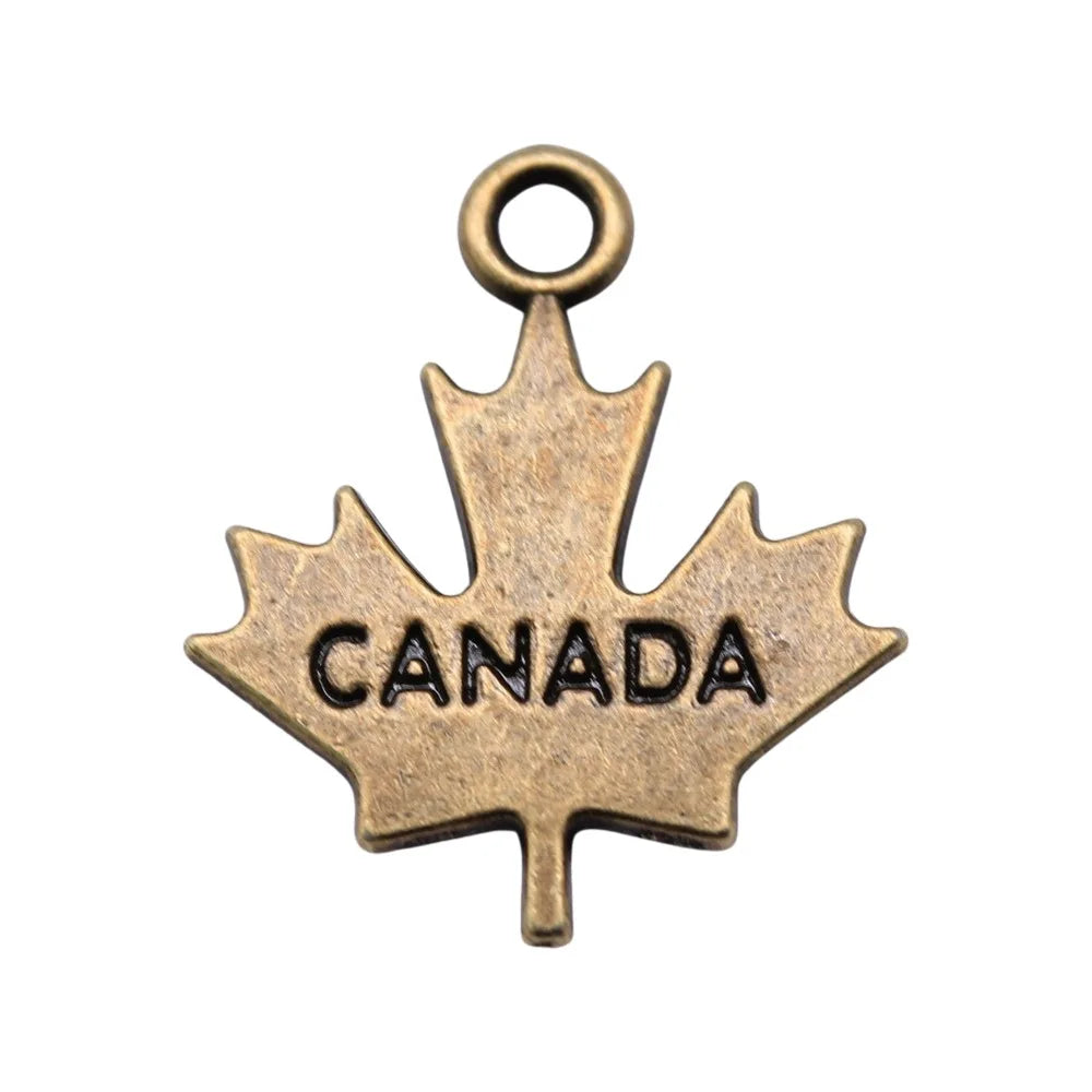 22x18mm 1.7g Multicolor Zinc Alloy CANADA Maple Leaf Charm Pendant for DIY Jewelry Making