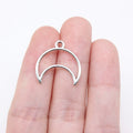 19x20mm 0.57g Antique Silver Zinc Alloy Hollow Crescent Horn Charm Pendant for DIY Necklace Making