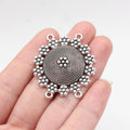 38x35mm 5.9g Antique Silver Tone Zinc Alloy 4-Hole Connector Charm for Body Chain Waist Chain DIY