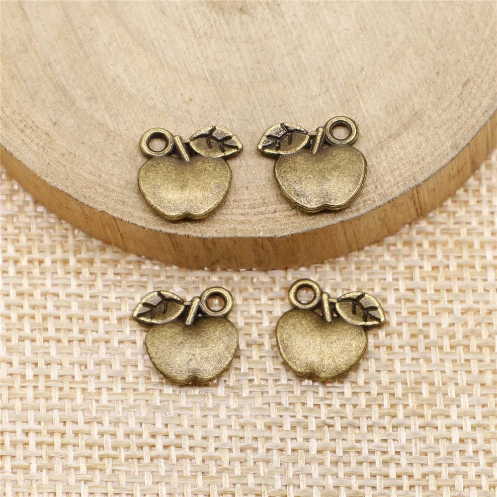 10x10mm 0.8g Multicolor Zinc Alloy Apple Charm Pendant for DIY Bracelet Necklace Jewelry Making