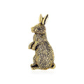 Vintage Antique Gold Alloy Rabbit Brooch, Textured Bunny Lapel Pin For Women Suit Accessory Gift