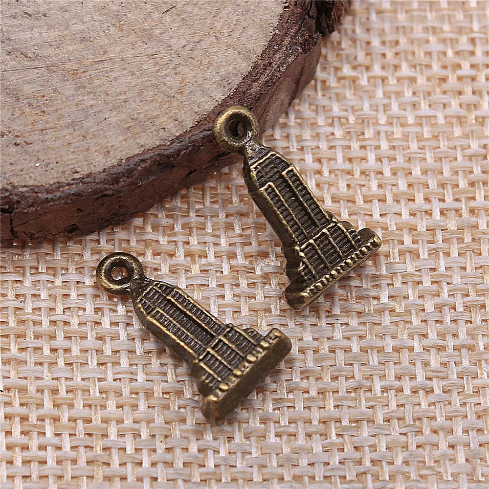 18x10mm 1.5g Multicolor Zinc Alloy Building Charm Pendant for DIY Necklace Bracelet Jewelry Making
