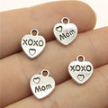 12x10mm 0.6g Antique Silver Zinc Alloy Hug MOM Heart Charm Pendant for DIY Necklace Bracelet Making