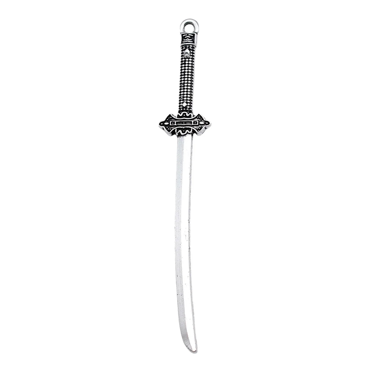 70mm 2.6g Antique Silver Zinc Alloy Sword Spear Weapon Charm Pendant for Cosplay Jewelry Making