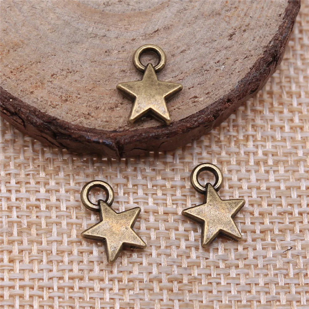 9mm 0.5g Multicolor Zinc Alloy Small Star Charm Pendant for DIY Necklace Bracelet Jewelry Making