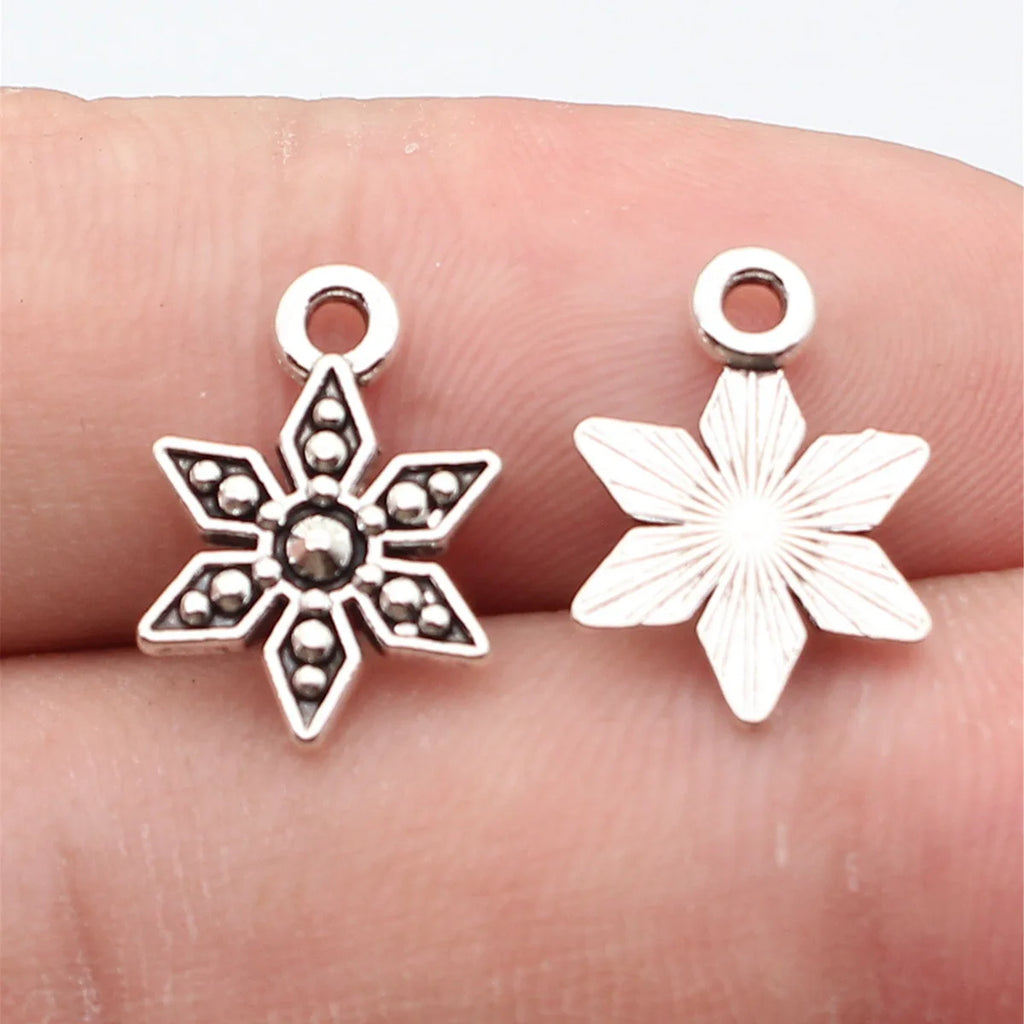 16x11mm 0.56g Antique Silver Zinc Alloy Six-Point Star Charm Pendant for DIY Bracelet Necklace Jewelry