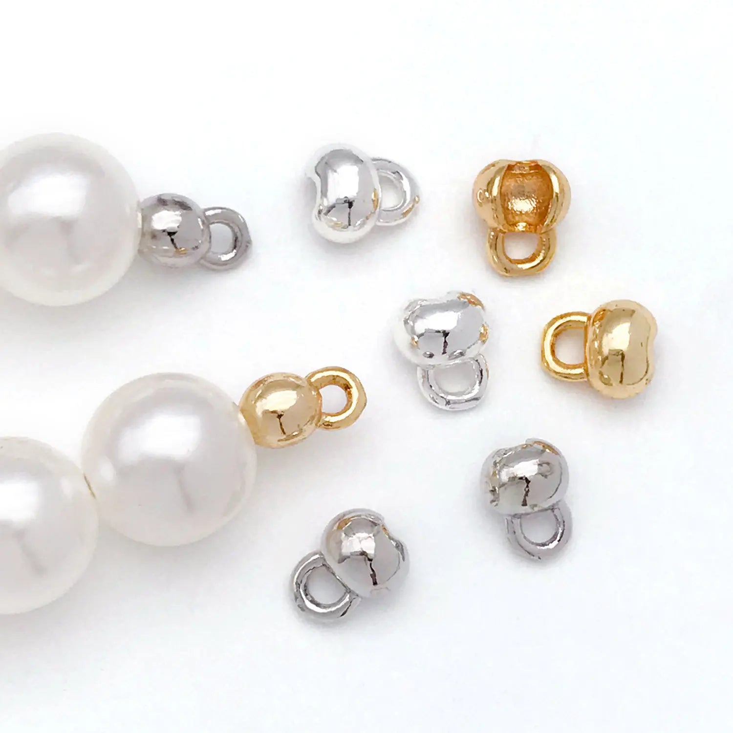 Copper Smooth Pepper Shape Crimp End Caps with Loop for DIY Bracelets Necklaces