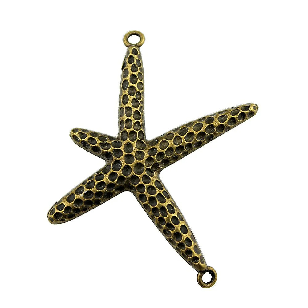40x33mm 3g Multicolor Zinc Alloy Starfish Connector Charm for DIY Necklace Bracelet Jewelry Making