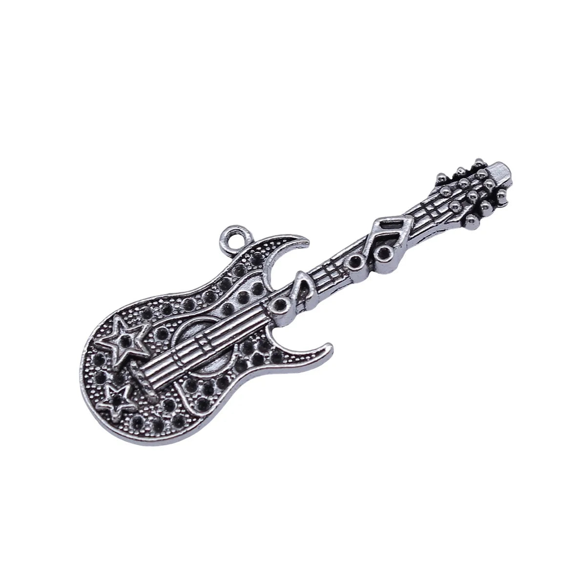 56x20mm 7.1g Antique Silver Zinc Alloy Music Note Star Guitar Charm Pendant for DIY Jewelry