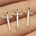 21x10mm 0.5g Multicolor Zinc Alloy Fencing Cross Charm Pendant for DIY Necklace Bracelet Making