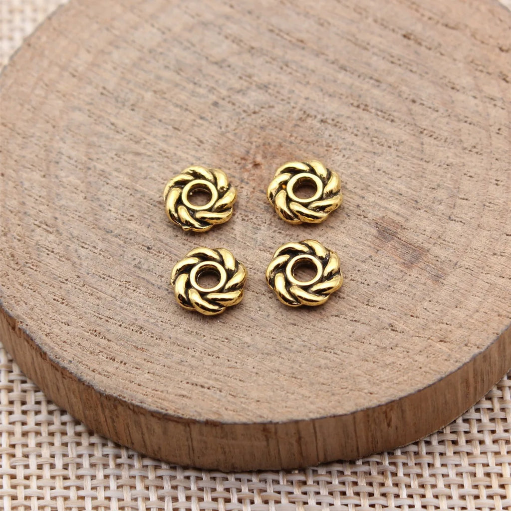 8x8x2.4mm 0.41g Multicolor Zinc Alloy Round Spacer Beads for DIY Bracelet Necklace Jewelry Making