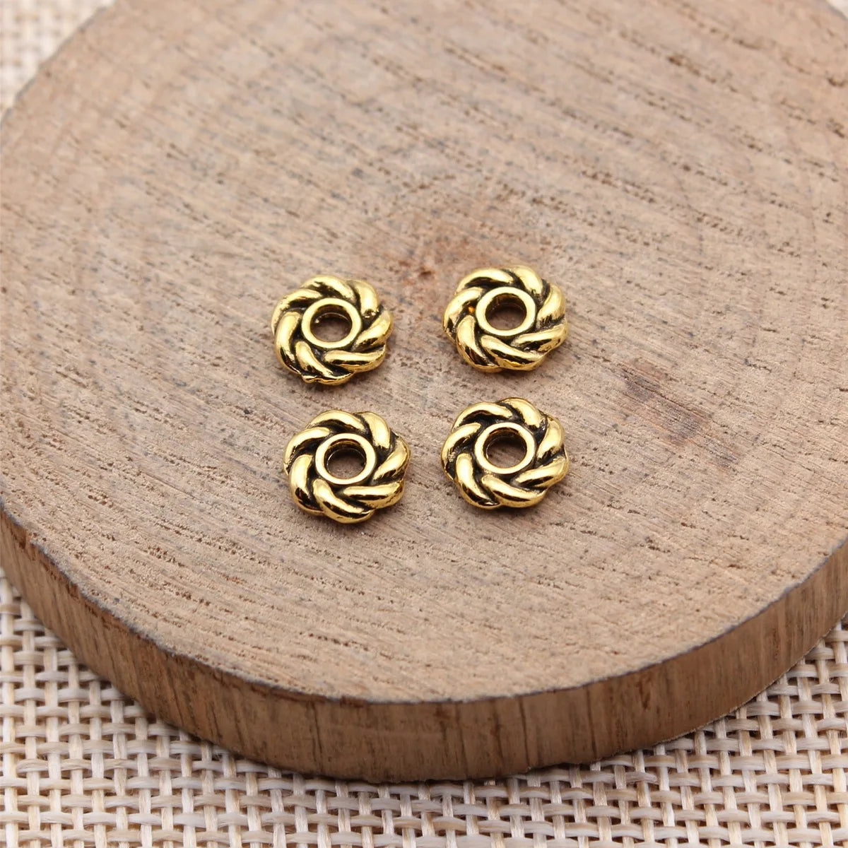 8x8x2.4mm 0.41g Multicolor Zinc Alloy Round Spacer Beads for DIY Bracelet Necklace Jewelry Making