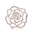 Elegant Rhinestone Women's Federation Emblem Flower Brooch, Alloy Crystal Lapel Pin Corsage Suit Gift