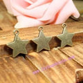 17MM Antique Silver Zinc Alloy Five Point Star Charm Pendant for DIY Necklace Bracelet Jewelry Making