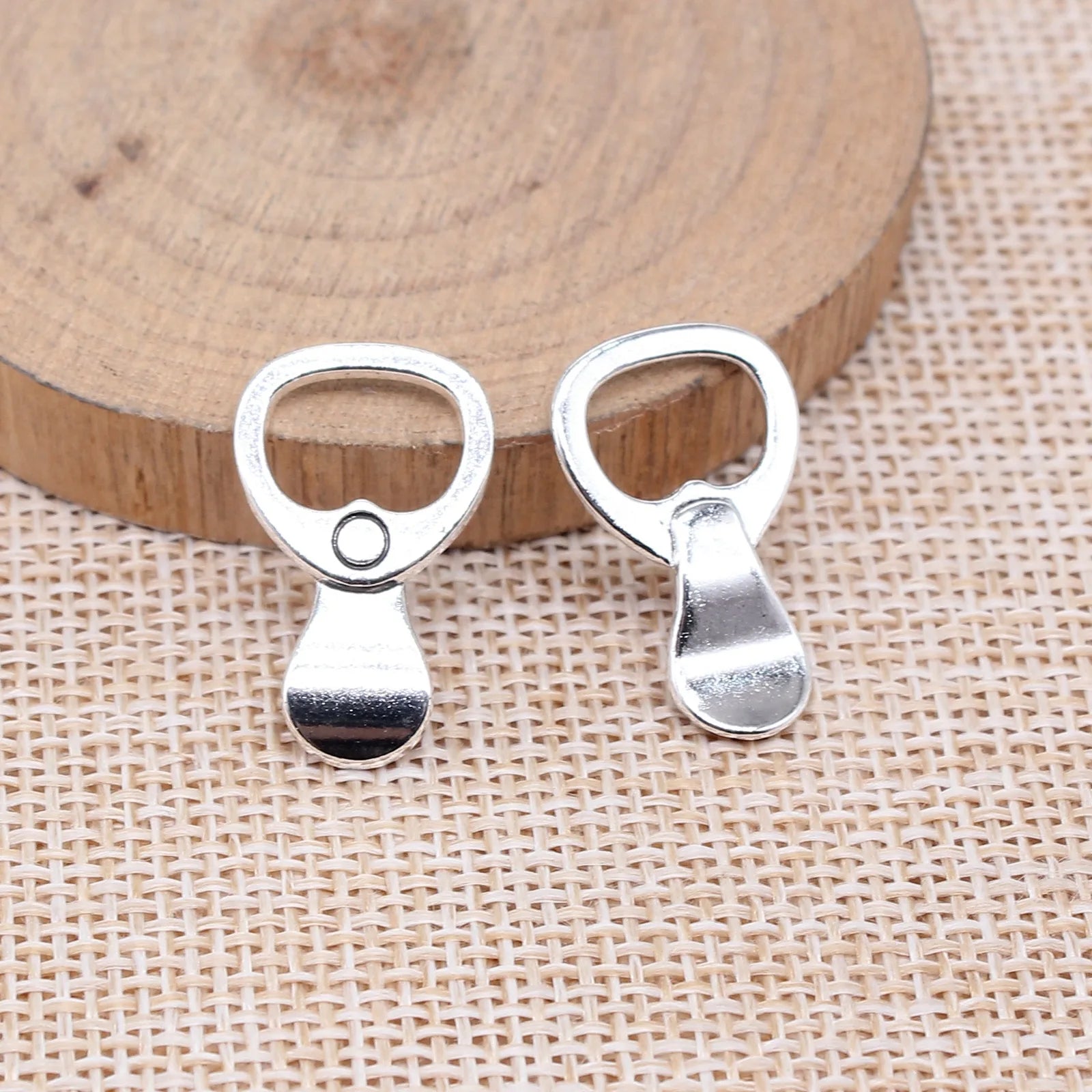 23x14mm 1.4g Antique Silver Zinc Alloy Pull Tab Charm Pendant for DIY Necklace Bracelet Jewelry Making