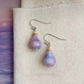 Gradient Purple Ceramic Teardrop Drop Earrings New Chinese Artistic Geometric Jewelry