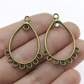 38x26mm 1.7g Multicolor Zinc Alloy Teardrop Earring Connector Charms for DIY Earrings Making
