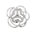 Elegant Rose Gold Alloy Flower Emblem Brooch With Rhinestones, Women's Lapel Pin Suit Accessory Gift