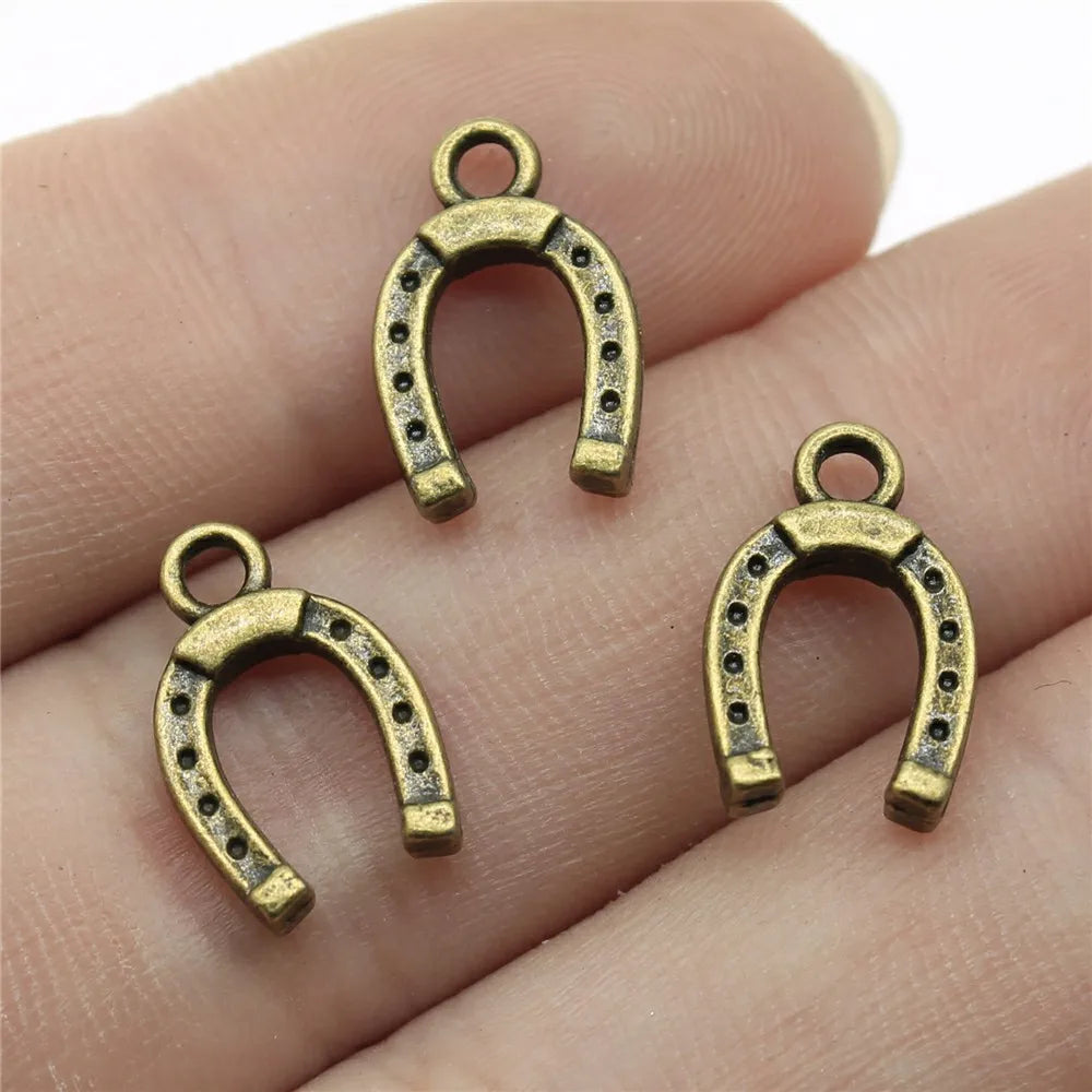 14x9mm 0.6g Multicolor Iron Horseshoe Charm Pendant for Bracelet Necklace DIY Jewelry Making