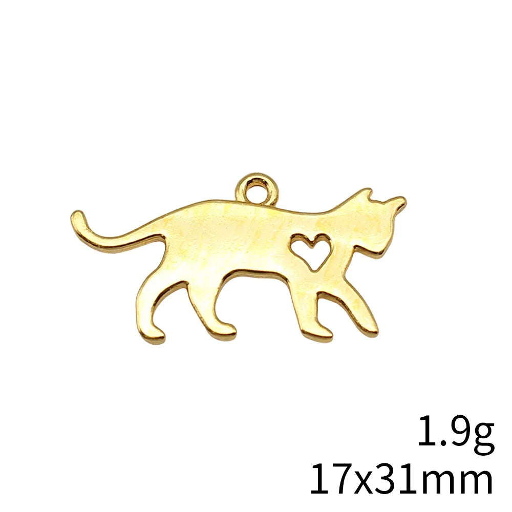 17x31mm 1.9g Multicolor Zinc Alloy Heart Cat Charm Pendant for DIY Necklace Bracelet Jewelry Making