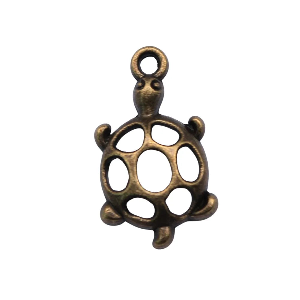 22x12mm 0.9g Multicolor Zinc Alloy Hollow Turtle Charm Pendant for DIY Necklace Bracelet Making