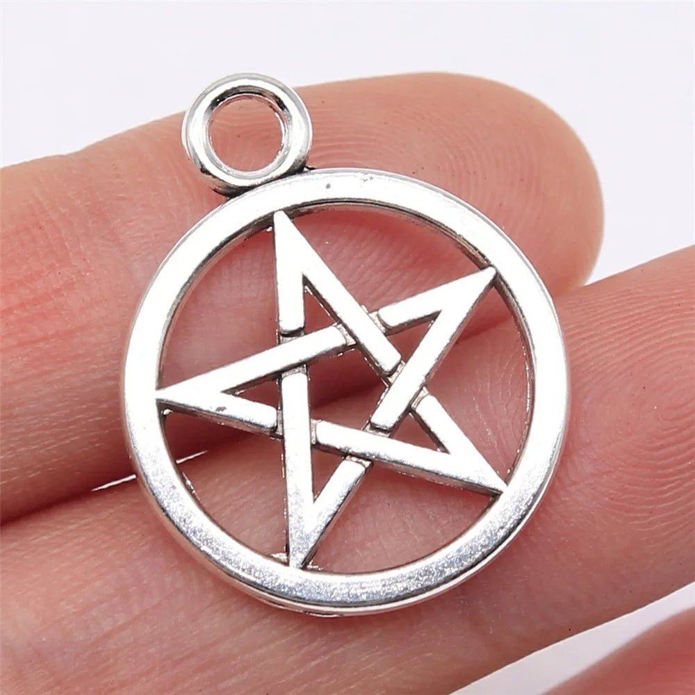 26x21mm 2.3g Multicolor Zinc Alloy Five Point Star Charm Pendant for DIY Necklace Bracelet Making