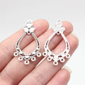 41x23mm 2.7g Multicolor Zinc Alloy Teardrop Earring Connector Charm for DIY Dangle Earring Making