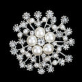 Elegant Floral Pearl And Rhinestone Brooch, Sparkling Alloy Lapel Pin Corsage For Women Suit Accessory Gift