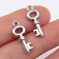 21x8mm 1.1g Antique Silver Zinc Alloy Key Charm Pendant for Necklace Bracelet DIY Jewelry Making